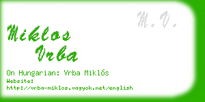 miklos vrba business card